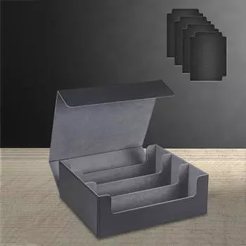 Коробка для колоды карточек Кожаный дисплей из искусственной кожи Магнитная застежка Прочный держатель для карт с рукавами