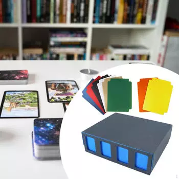 Коробка для колоды коллекционных карточек TCG Container Футляр для спортивных карточек Премиум-органайзер Black Blue