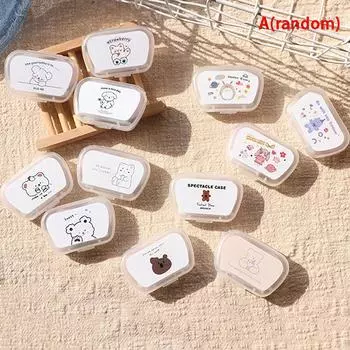 Коробка для контактных линз предотвращает утечку, мультяшный чехол для линз, контейнер для контактных линз, портативный дорожный подарок для ухода за глазами