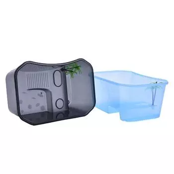 Коробка для кормления черепах с платформой для обогрева рептилий белый