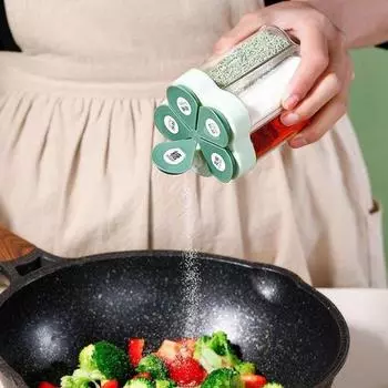 Коробка для кухонной приправы «Пять в одном», резервуар для соли, коробка для приправы для приправы из глутамата натрия, бытовой резервуар для приправ, кухонные принадлежности розовый