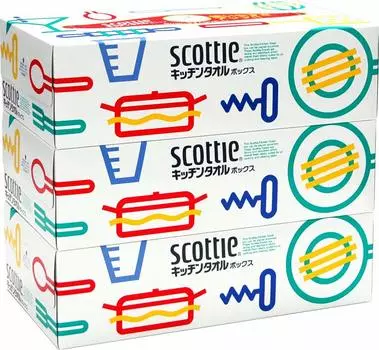 Коробка для кухонных полотенец Scotty 75 комплектов x 3 комплекта x 2 комплекта [Оптовая закупка] белый