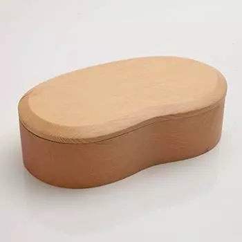 Коробка для ланча из натурального дерева с выемкой из бобов, простая древесина белый