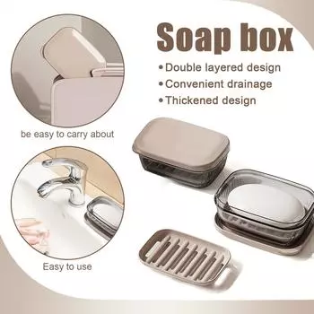 Коробка для мыла на стене душа с защитной крышкой для мыла, коробка для мыла из полипропилена One Size чёрный