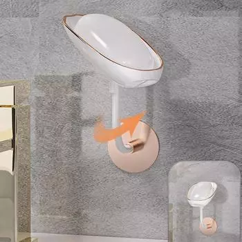 Коробка для мыла Настенный неперфорированный настенный светильник Роскошная полка для мыла Тип лотка Держатель для мыла Коробка для хранения Принадлежности для ванной комнаты белый