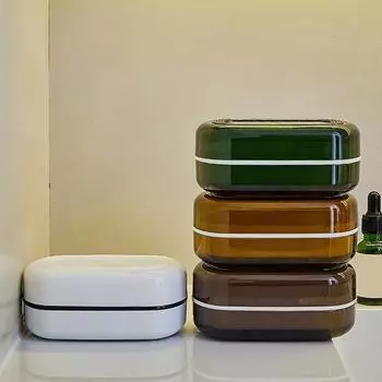 Коробка для мыла в ванной комнате, двухслойная, быстрый дренаж, прозрачная, с крышкой и съемной сливной стойкой, пылезащитный кухонный поднос для мыла в отеле, держатель для мыла