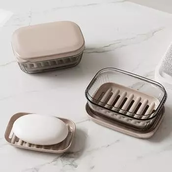 Коробка для мыла в ванной комнате, настенная, без перфорации, противоскользящая, наклонная, прозрачная, быстрый дренаж, стабильная, кухонная, в отеле, мыльница, держатель для мыла, органайзер для мыла