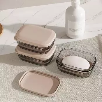 Коробка для мыла в ванной комнате, настенная, без перфорации, противоскользящая, наклонная, прозрачная, быстрый дренаж, стабильная, кухонная, в отеле, мыльница, держатель для мыла, органайзер для мыла