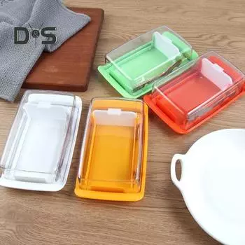 Коробка для нарезки масла, пластиковая форма для резки масла с прозрачной крышкой для столешницы, охлаждаемый контейнер для масла, кухонная коробка для масла для выпечки белый