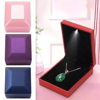 Коробка для обручальных колец, контейнер для ювелирных изделий со светодиодной подсветкой, магнит для хранения, компактная портативная подарочная коробка для ювелирных изделий, принадлежности для свадебной вечеринки золотистый