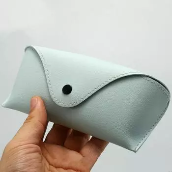 Коробка для очков с цветной пряжкой Новая маленькая пряжка Lychee Коробки для очков Устойчивые к давлению коробки для солнцезащитных очков Мягкая сумка Сумка для очков чёрный