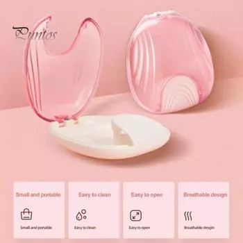 Коробка для ортодонтических брекетов, портативный прозрачный легкий доступ, герметичный многоразовый чехол для брекетов без запаха для путешествий циан