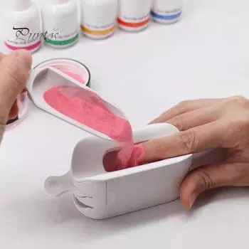 Коробка для переработки порошка для дизайна ногтей. Портативный стартовый набор для погружения в порошок. Лоток для порошка для ногтей с кистью для пыли для ногтей. Толкатель для кутикулы и пилочка для маникюра. Sets