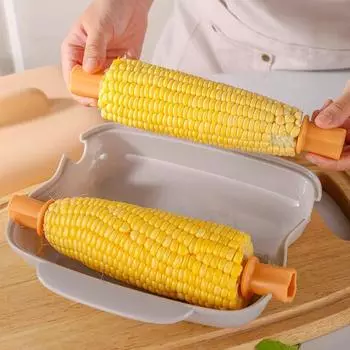 Коробка для приготовления кукурузы Yousheng в микроволновой печи с крышкой и ручкой, без бисфенола А, можно мыть в посудомоечной машине, готовит на пару 2 кукурузных початка, инструмент для приготовления на пару для завтрака на кухне оранжевый