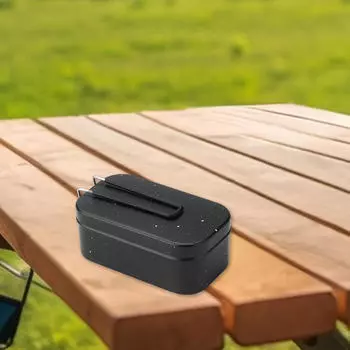 Коробка для приготовления пищи, контейнер для кемпинга, нержавеющая закуска, легкая очистка, портативная портативная еда для еды на открытом воздухе чёрный