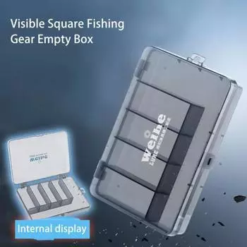 Коробка для приманок большой емкости, 5 отделений, устойчивая к падению, полупрозрачная, 5 сеток, ящик для хранения рыболовных снастей, рыбалка на открытом воздухе серый/чистый
