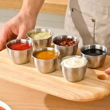 Коробка для приправ с герметичной крышкой, переносная герметичная силиконовая крышка, чашка для соуса из нержавеющей стали 304, небольшой контейнер для хранения оранжевый