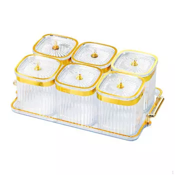 Коробка для приправ с крышкой и подносом, тарелка для закусок, контейнер для соли и сахара, разделенные сервировочные блюда для чистый