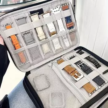 Коробка для ремешка для часов Apple Watch, чехол для ремешка, кабель для передачи данных, дорожная сумка для хранения смарт-часов, коробка для часов-органайзеров фиолетовый