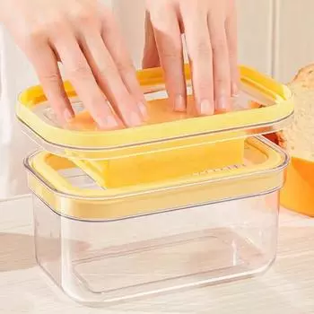 Коробка для резки масла, проволока из нержавеющей стали, блюдо для масла с крышкой, контейнер для масла 500 г для быстрого холодильника