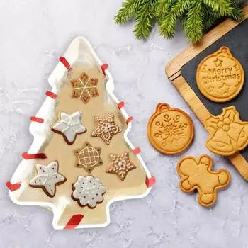 Коробка для рождественской елки, коробка для хранения тортов в форме елки, контейнер для хранения продуктов из смолы, органайзер для конфет и закусок, контейнеры с крышкой для декора рабочего стола 1pc