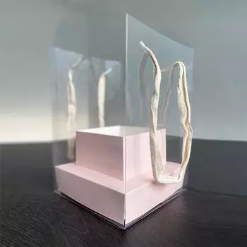 Коробка для ручной упаковки цветов розы Водонепроницаемая прозрачная коробка из бумаги для цветочной композиции Портативная сумка-тоут Упаковка флористических принадлежностей