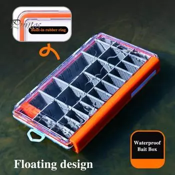Коробка для рыболовных приманок со съемными разделителями, большая вместимость, портативная, водонепроницаемая, прочная, искусственная приманка, органайзер, кейс для хранения, контейнер S синий