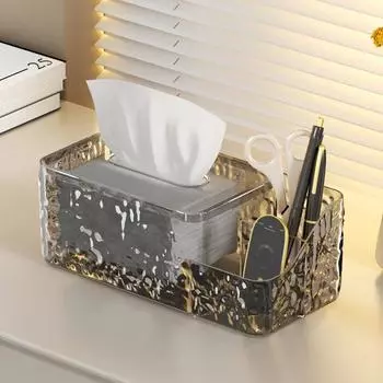 Коробка для салфеток, держатель для бумажных полотенец, большая емкость, гладкий край, без заусенцев, роскошный стильный диспенсер для бумаги, украшение для рабочего стола