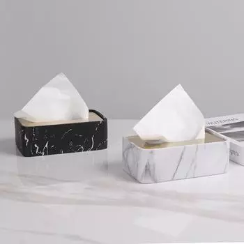 Коробка для салфеток, гостиная Light Luxury, простой журнальный столик, коробка для салфеток Nordic Modern, бумажная коробка с текстурой мрамора в отеле 20*12*7CM
