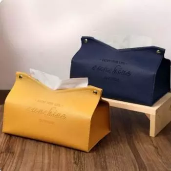 Коробка для салфеток из искусственной кожи, водонепроницаемая сумка для хранения салфеток, настольный держатель для салфеток белый