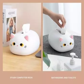 Коробка для салфеток Nordic Cat, настольный держатель для туалетной бумаги, коробка для хранения кухонных салфеток чёрный