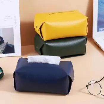 Коробка для салфеток, однотонная многофункциональная сумка для хранения салфеток из искусственной кожи, автомобильный декор серый