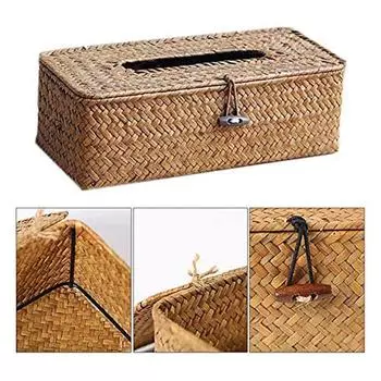 Коробка для салфеток прямоугольная натуральная 27 X 12 X 9 см (желтый)