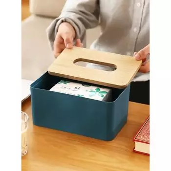 Коробка для салфеток с деревянной обложкой, цветная настольная прямоугольная креативная рекламная бумажная коробка для гостиной, журнального столика, автомобильная коробка для салфеток