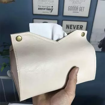 Коробка для салфеток, текстура Crazy Horse, искусственная кожа, современный стильный куб, коробка для салфеток-декоративный органайзер для стола, ванной комнаты, офиса