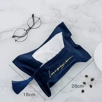 Коробка для салфеток, вышитый набор сумок для салфеток, бархатный ящик для хранения бумаги, кисточка, восточный стиль, для автомобиля, гостиной, столовой