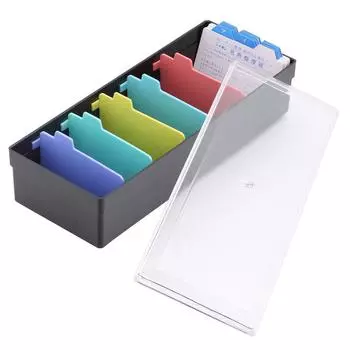 Коробка для сортировки визиток Lion Office 800 листов черная № 100-BK