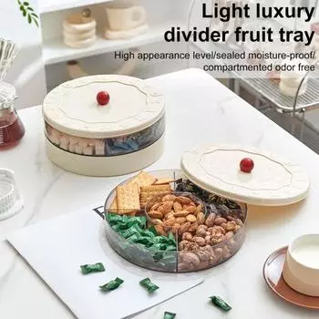 Коробка для сухофруктов с крышкой, герметичный двухслойный отсек, контейнер для закусок, органайзер для хранения продуктов, поднос для вечеринок, конфеты, орехи, закуски Single Layer красный