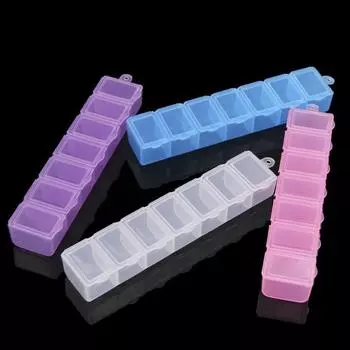 Коробка для таблеток для путешествий, 7 дней в неделю, коробка для таблеток, портативный дозатор для лекарств, контейнер для хранения таблеток для путешествий, контейнер для хранения таблеток фиолетовый