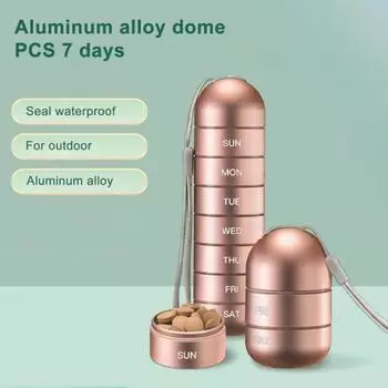 Коробка для таблеток на одну неделю с надписью «Письмо» и подвесной веревкой, большая металлическая 7-дневная таблетка для ежедневного использования прозрачный