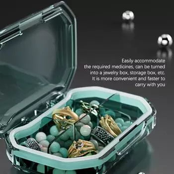 Коробка для таблеток, органайзер для лекарств, диспенсер, чехол для путешествий, контейнер для планшета, держатель 9.2*6.2*2.5cm серый