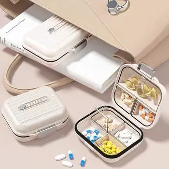 Коробка для таблеток с еженедельными отделениями и прозрачной крышкой 7 отделений Конструкция с замком Пыленепроницаемый Влагостойкий Компактный держатель для таблеток для путешествий на открытом воздухе S розовый