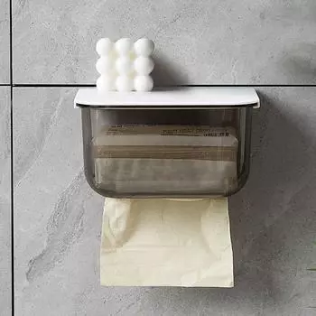 Коробка для туалетной бумаги без перфорации, пластиковый держатель для рулонов салфеток, прозрачная коробка для салфеток, гостиная белый