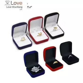 Коробка для упаковки обручальных колец оптом, бархатный подарок на День святого Валентина, органайзер для демонстрации свадебных колец, коробка для хранения ювелирных изделий, сережек-гвоздиков