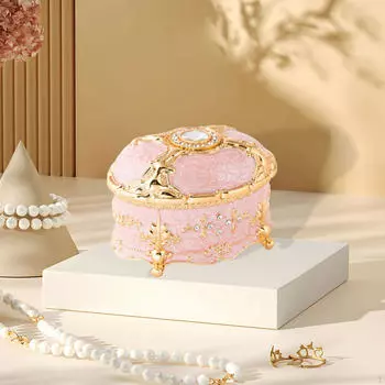 Коробка для ювелирных изделий, нержавеющая переносная настольная шкатулка, подарок на память для подвесок-шармов Gold Purple