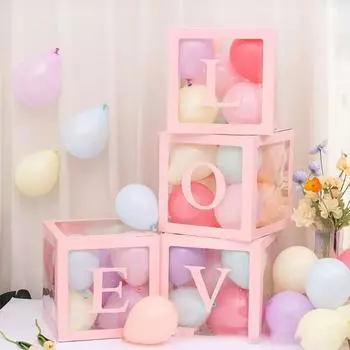 Коробка для воздушных шаров Onbit Design Love, 1 комплект, розовые популярные корейские игрушки