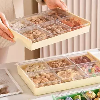 Коробка для закусок большой емкости со съемным отделением 37717, столешница, многоцелевой органайзер для сухофруктов, орехов, конфет, сервировочное блюдо, тарелка для еды D