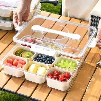 Коробка для закусок с 8 отделениями. Компактная тарелка для хранения сладостей, орехов и фруктов. Поднос для закусок. Универсальный органайзер для закусок. 4