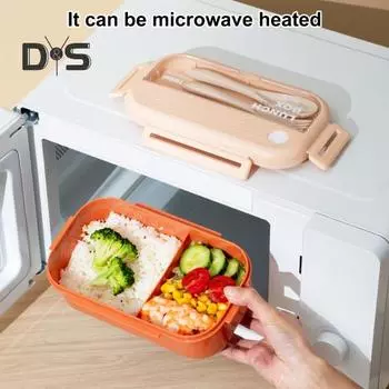 Коробка для завтрака для студентов с защитой от утечек, 1 л/1,1 л, два отделения, коробка для школьного бенто для здоровых студентов 1000ML оранжевый
