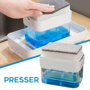 Коробка для жидкого мыла пресс-типа, дозатор для моющего средства, органайзер для мыла с насосом и губкой, кухонные принадлежности для ванной комнаты